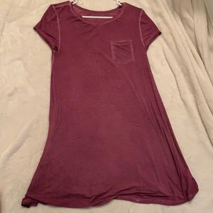 Purple/Red T-Shirt Dress with Frocket